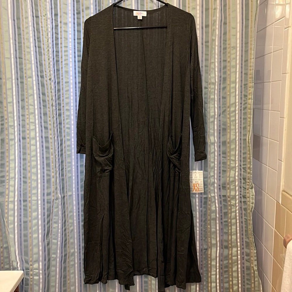 Charcoal duster cardigan
